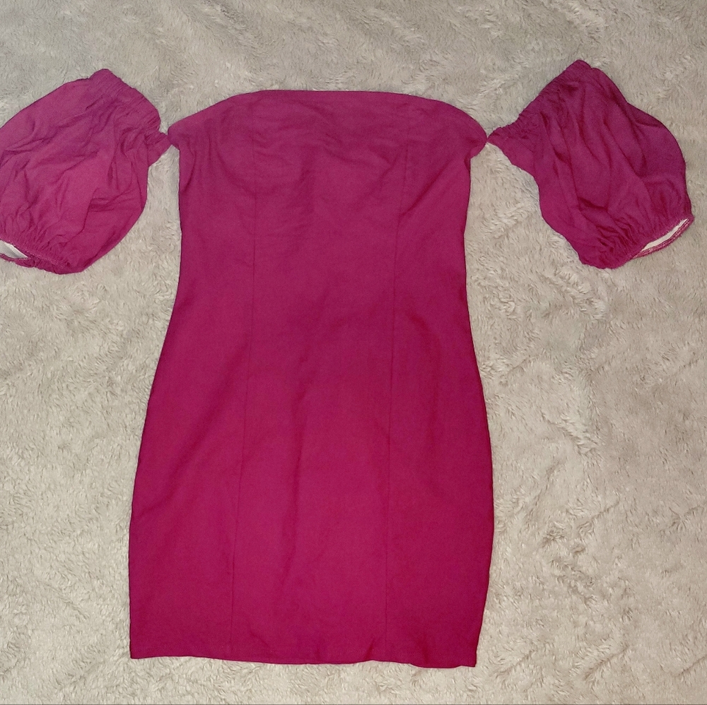 Blue Blush Hot Pink Bodycon Mini Dress - Picture 2 of 10